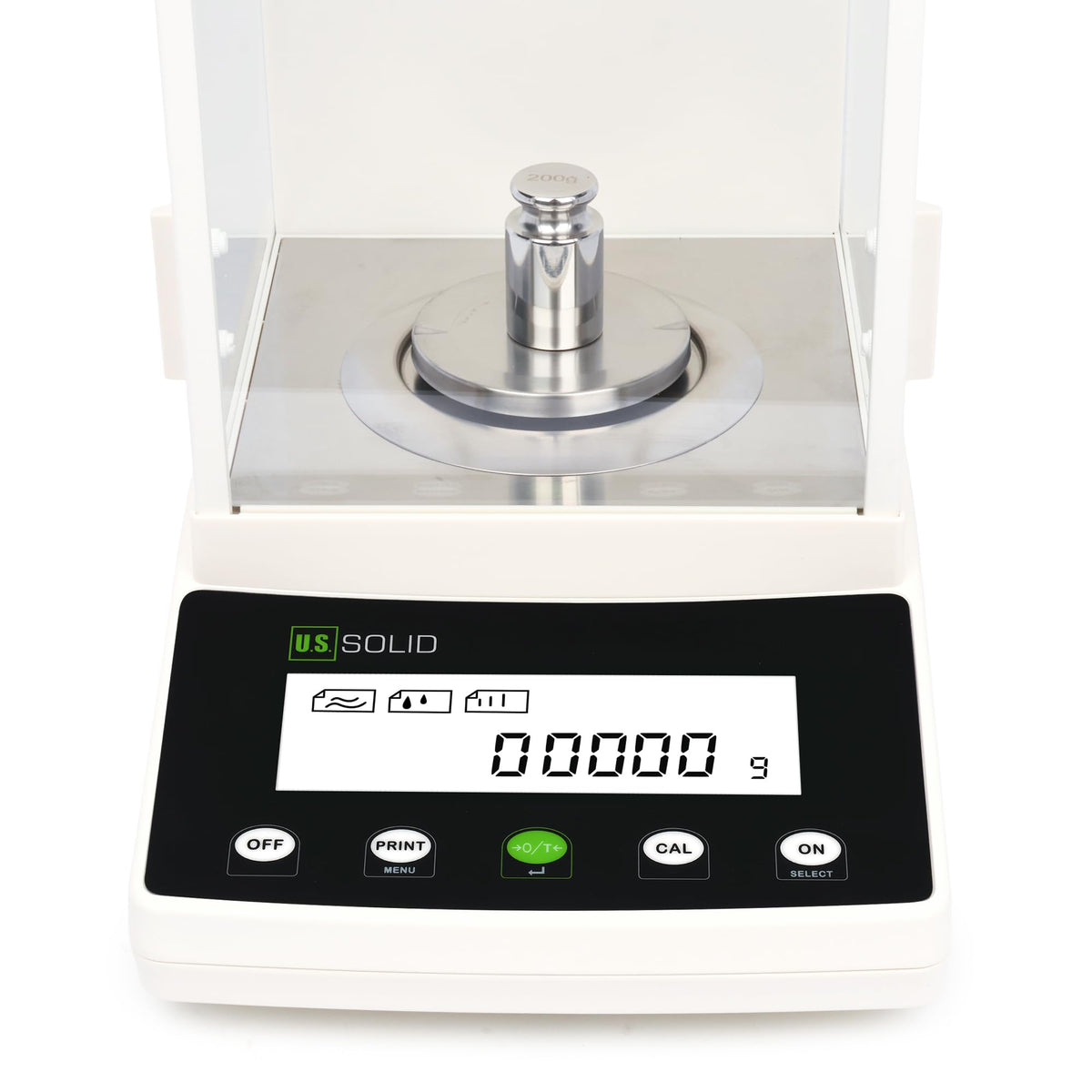 U.S. Solid 0.1mg Analytical Balance, 220g x 0.0001g, Lab Electronic Scale with Automatic Internal Calibration, Electromagnetic Transducer, RS232, Overload Protection, Piece Counting, 4 Weighing Units