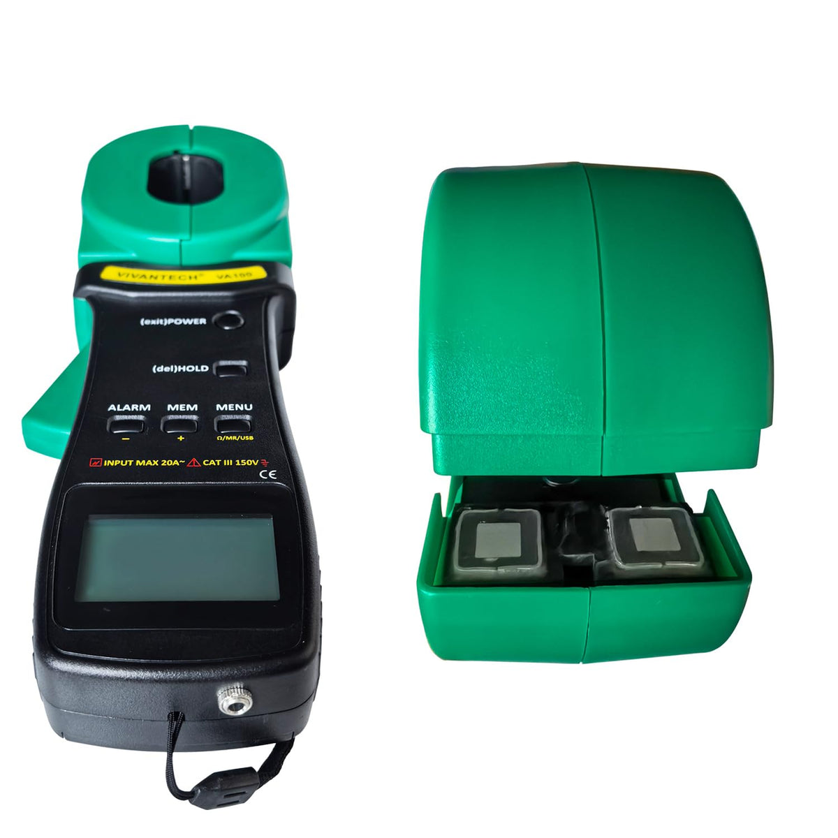 VA100 Professional Digital Clamp Ground Resistance Tester – No Disconnect Earth Testing for Power Systems, Telecom, Gas Stations & Industrial Use 0.01-1000Ω