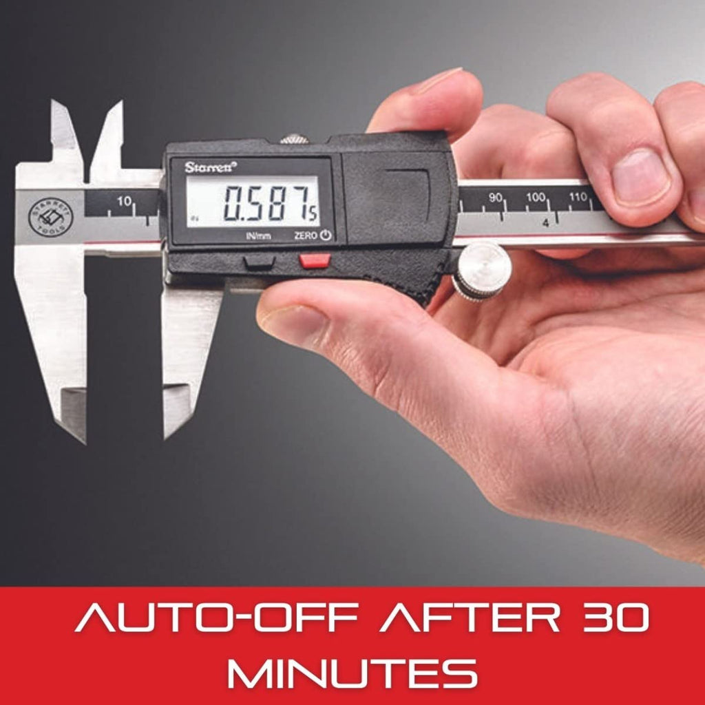 Starrett Electronic Caliper, 0-12" Range, .0005" Resolution