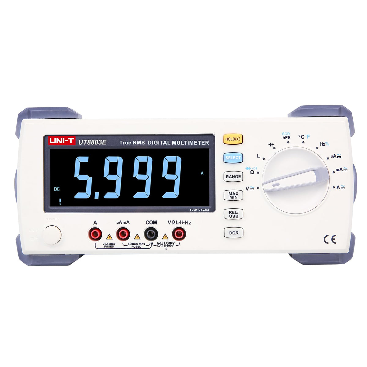 UNI-T UT8803E Desktop Digital Multimeter AC Powered Digital Multimeter, True-RMS AC/DC Voltage Current HFE Frequency 6000 Counts 100kHz, EBTN LCD, Shipping from US