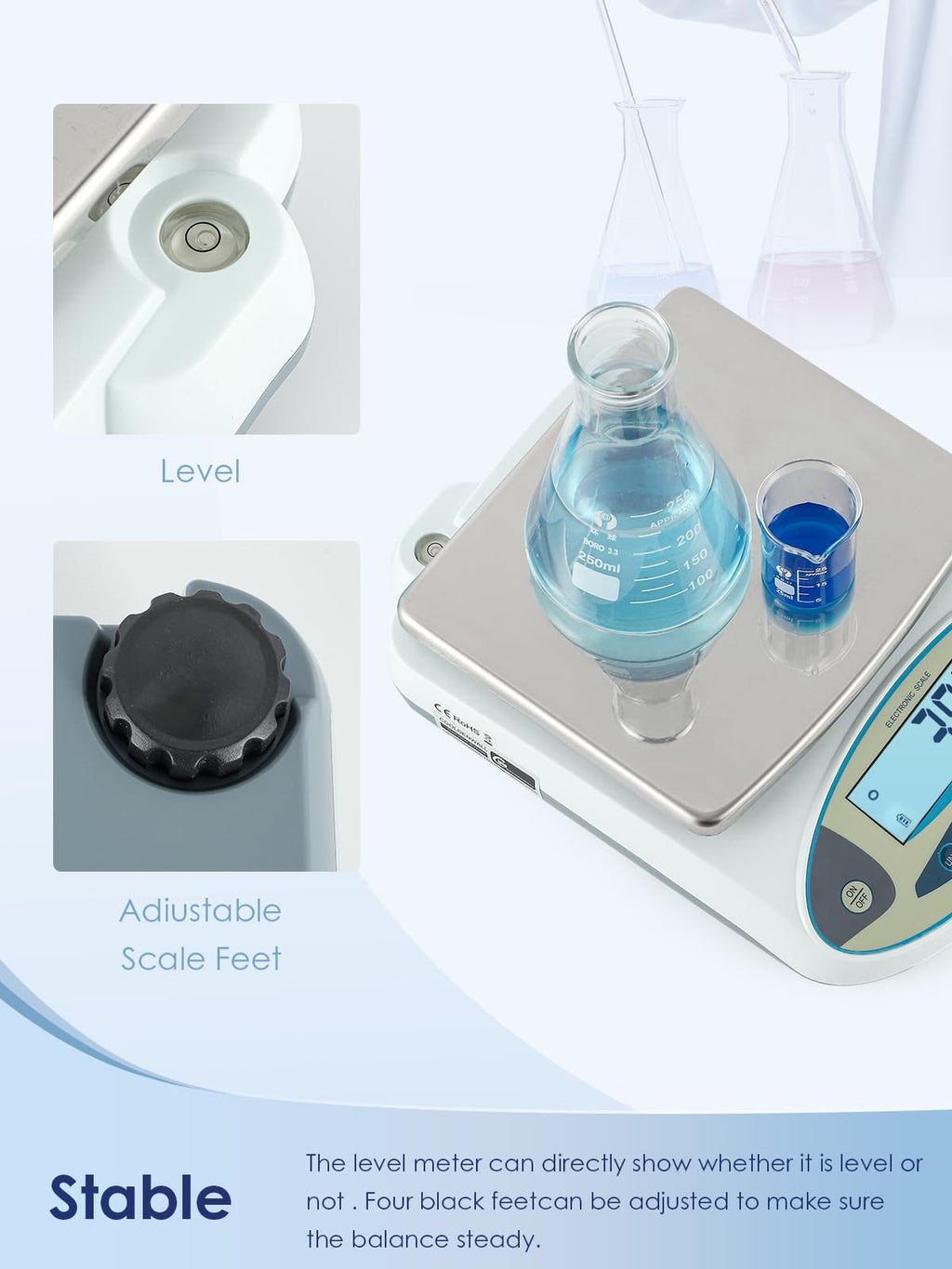 CGOLDENWALL Lab Scale 5kgx0.1g Digital Precision Scale Electronic Balance Laboratory Weighing Industrial Scale Kitchen Counting Scale Scientific Scale Calibrated (5kg, 0.1g)