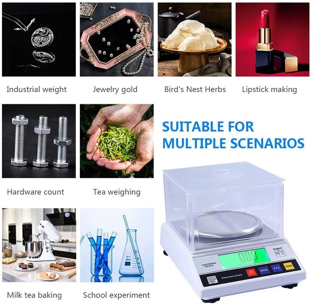 Digital Analytical Balance, High-Precision Electronic Balance, 0.01g Accuracy Digital Scale with Windshield, 13 Unit Conversion, for Lab, Pharmacy, Jewelry Store, Chemical Plant (600g/0.01g)