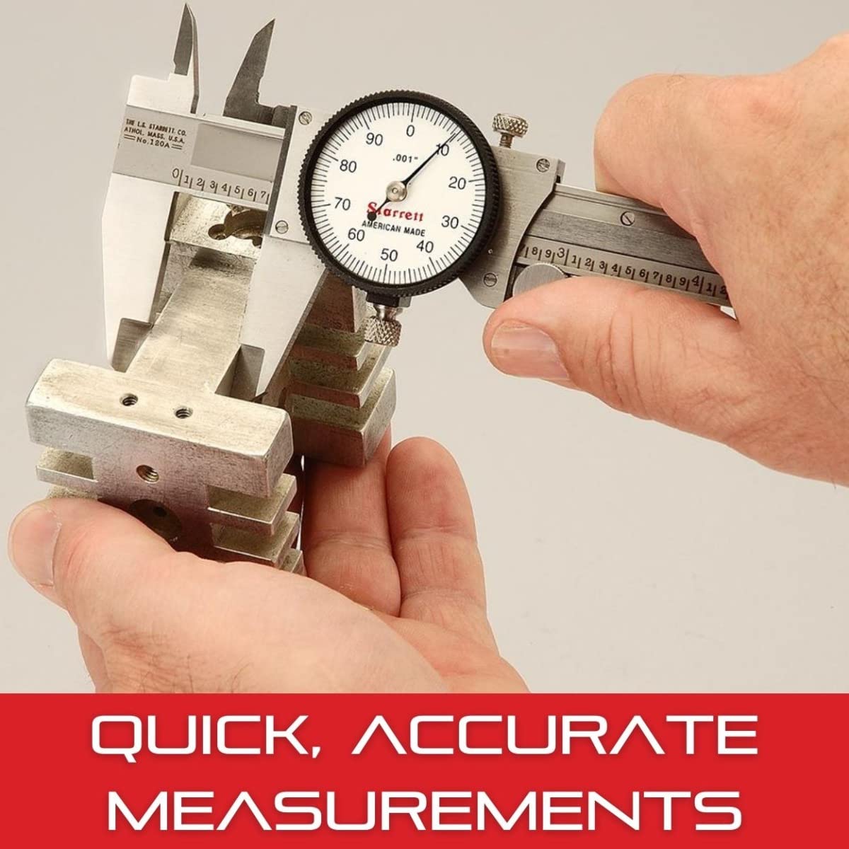 Starrett 120 Series Fractional Dial Caliper, 0-6" Range, .010" Graduation