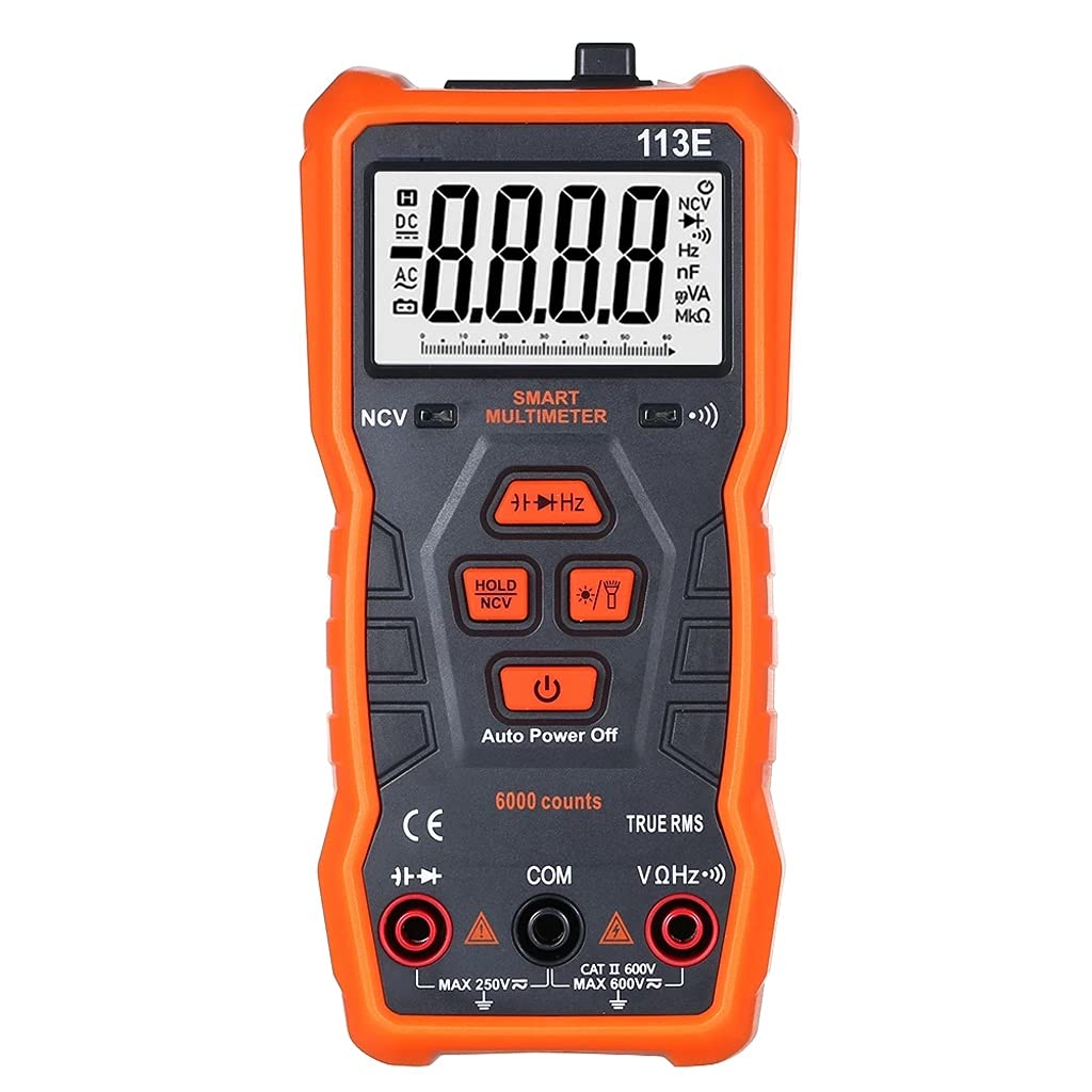 RM113E NCV Digital Multimeter 6000 Counts Auto Ranging AC/DC Voltage Temperature Measuring Meter with Large Screen