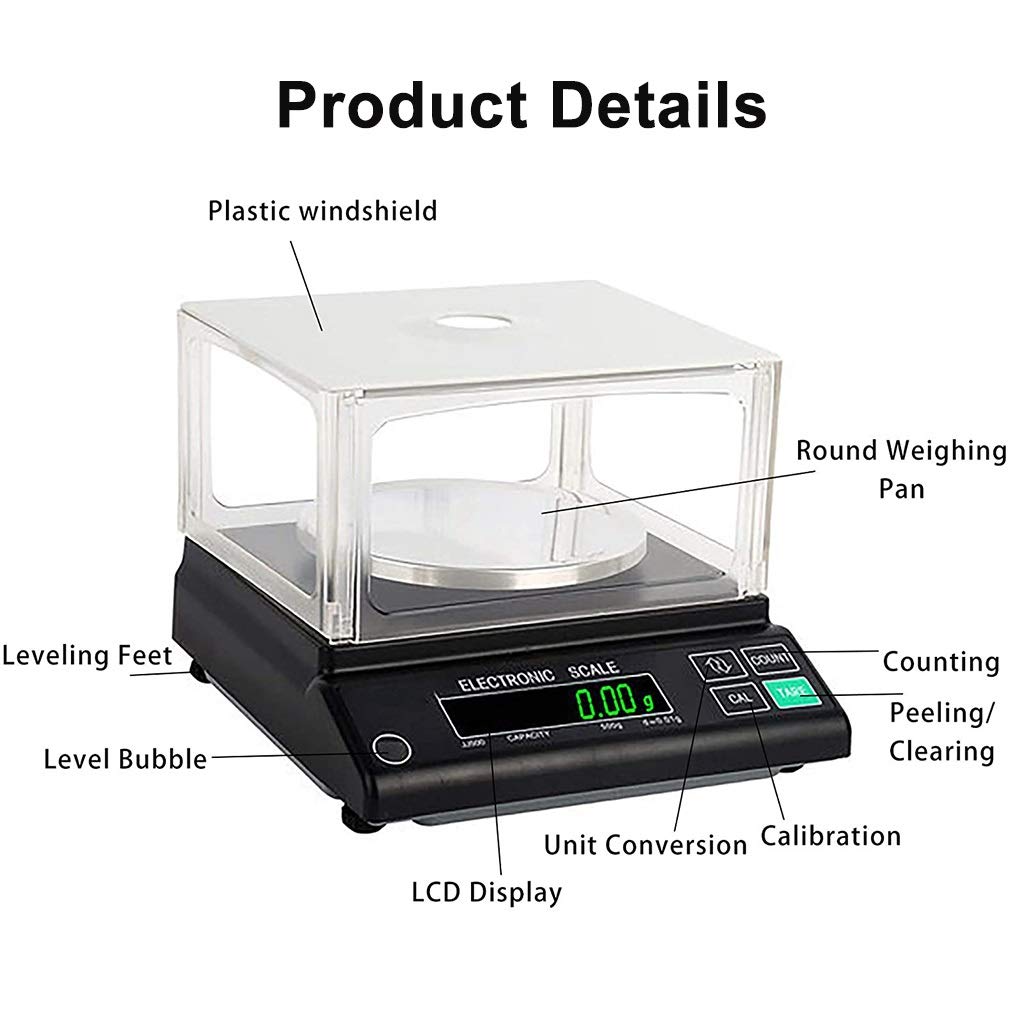 Digital Precision Electronic Scale Scientific Gram High 0.01G Accurate Balance Lab Weighing and Counting for Laboratory Chemical Plant,200G/0.01G,200g/0.01g