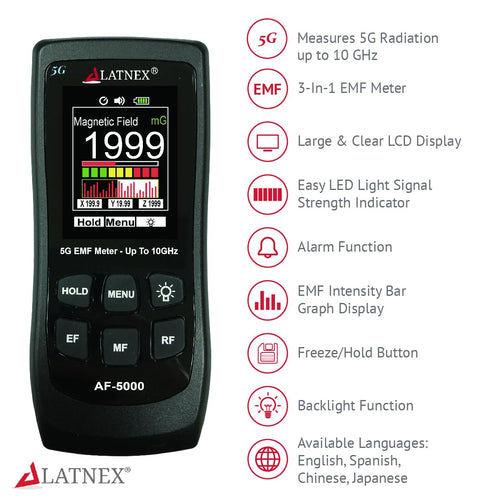 AF-5000 5G EMF Meter, RF up to 10GHz