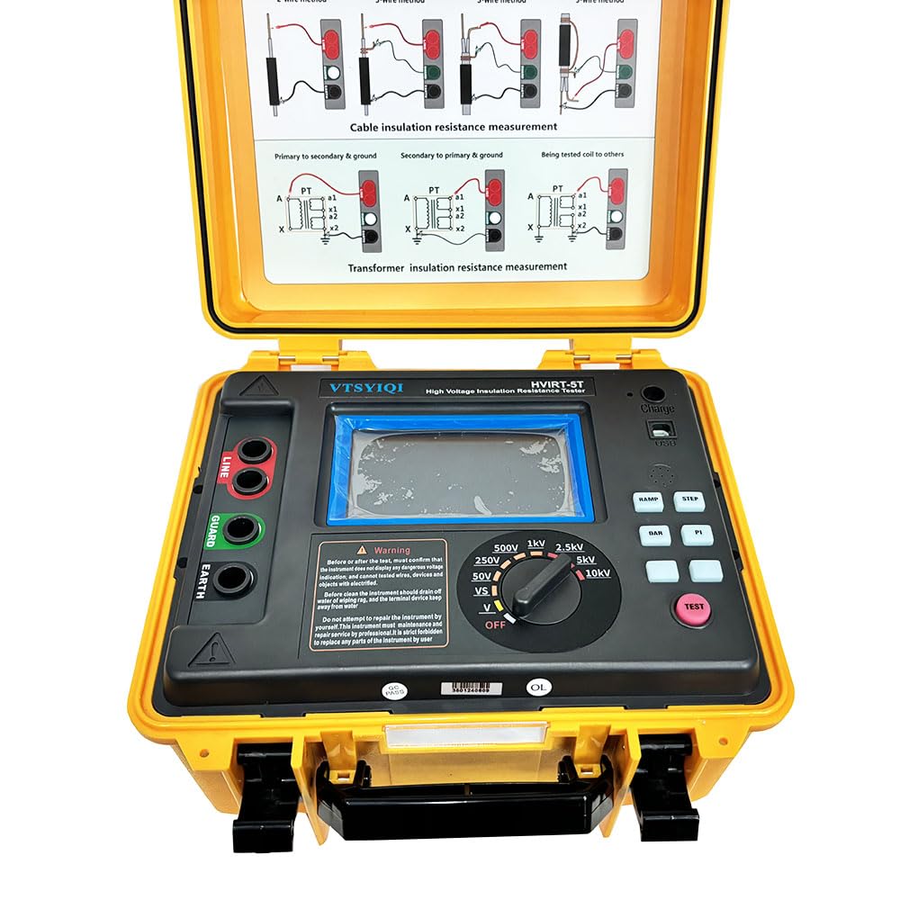 10Kv Insulation Tester Kit with 10 Teraohms Resistance 10kV Voltage Accuracy ±5% rdg±3V EC61010-1 Standard for High-Capacity High-Voltage Strongly Induced Electrical