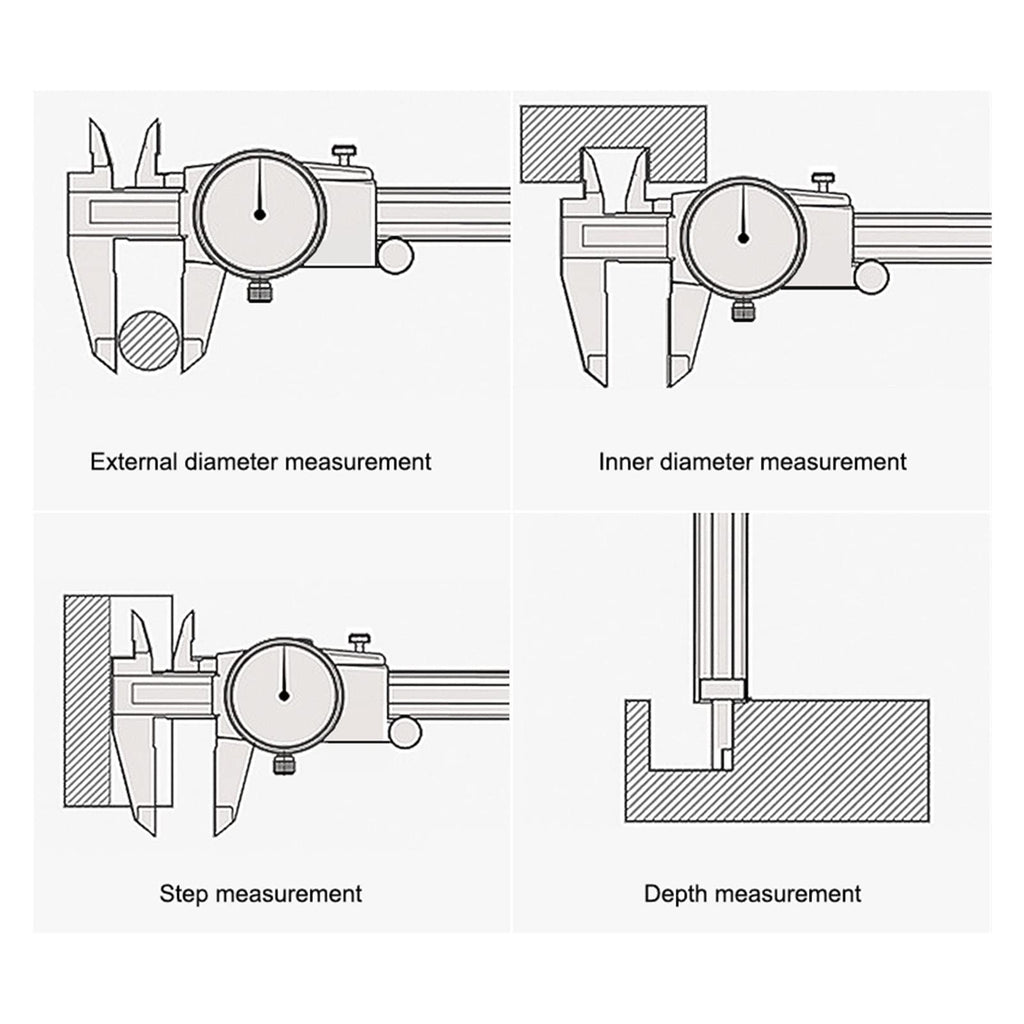 Vernier Calipers 0.01mm High Precision Double Way Shock Proof Dial Calipers 300mm Height Diameter Measurement Vernier Measuring Tool