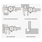 Vernier Calipers 0.01mm High Precision Double Way Shock Proof Dial Calipers 300mm Height Diameter Measurement Vernier Measuring Tool