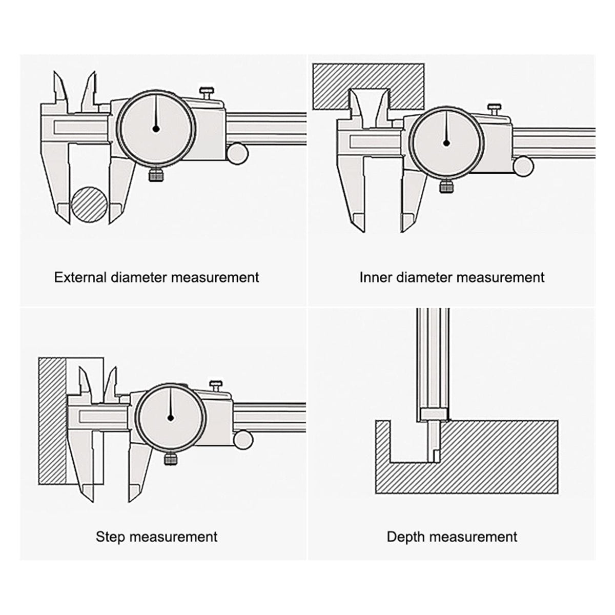 Vernier Calipers 0.01mm High Precision Double Way Shock Proof Dial Calipers 300mm Height Diameter Measurement Vernier Measuring Tool