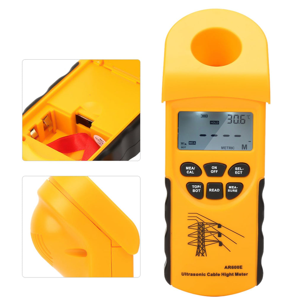 AR600E 6 Cables Cable Measuring Height Meter, LCD Display Measurement Ultrasonic Cable Height Meter, LCD Display Ultrasonic Cable Height Meter for Electrical