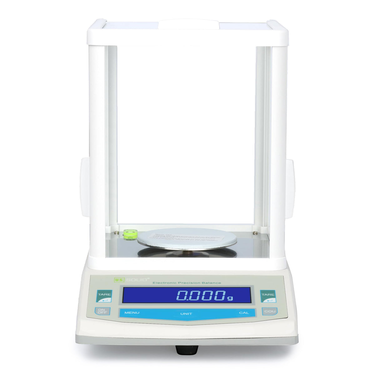 U.S. Solid Analytical Balance, 500g x 0.001g/1mg High Precision Lab Scale, Digital Balance - 5 Weighing Units, Glass Draftshield, RS232 Interface & Piece Counting, 200g Calibration Weight