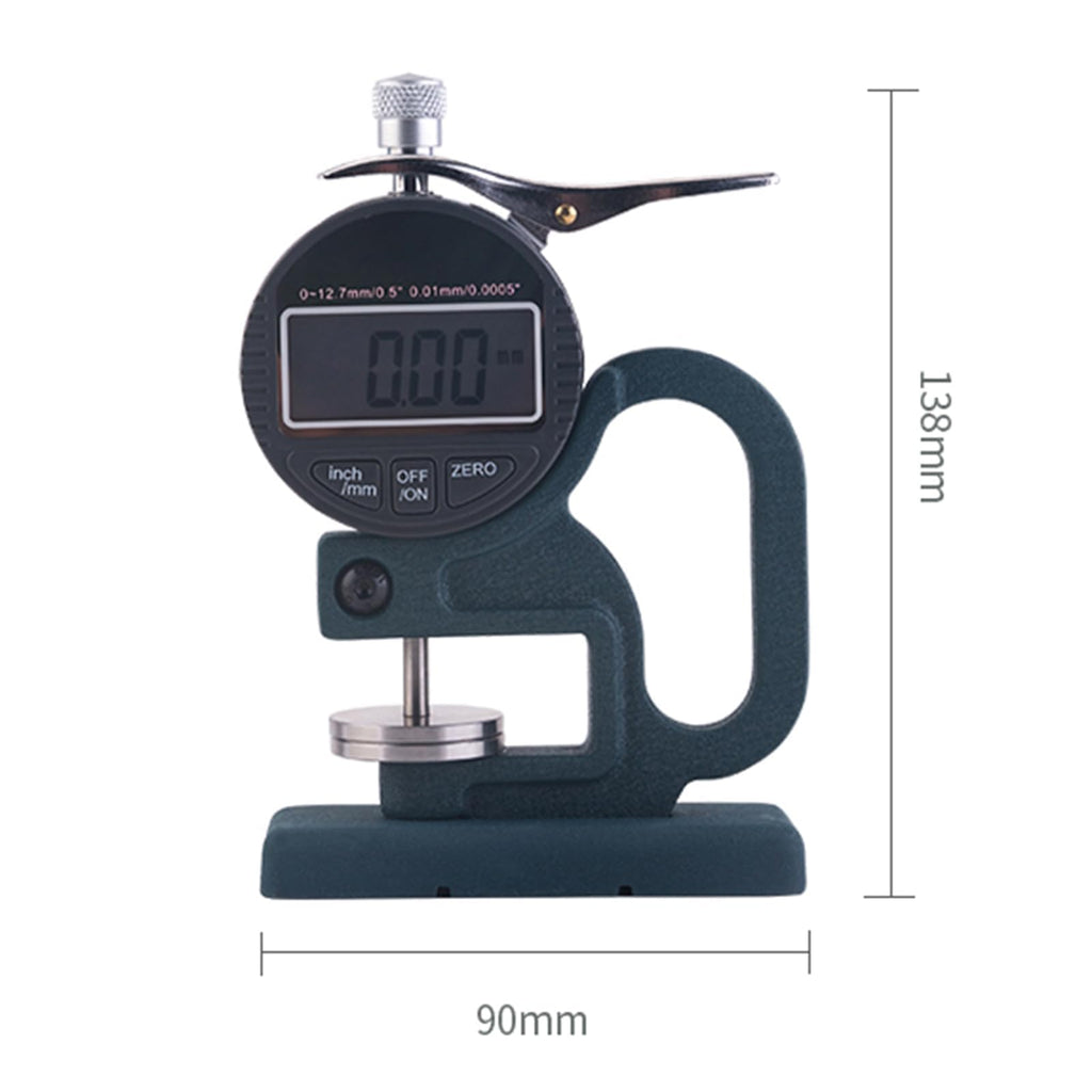 Sponge Digital Display Thickness Gauge, Digital Thickness Tester 0-10mm, 30mm Probe Diameter, Large LCD Display, Thumb-Pressure Measurement, Fast and Efficient for Sponge Paper Cardboard