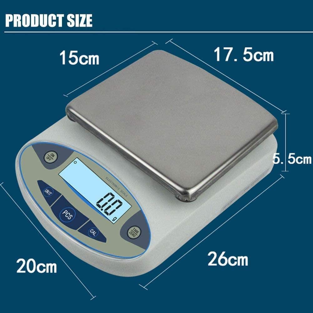 Digital Kitchen Electronic LCD Display Food Balance Scale, High Precision Lab Analytical Balance Scale 5kg/10kg/15kg/30kgx0.1g Electronic Balance Laboratory,15kg/0.1g,5kg/0.1g