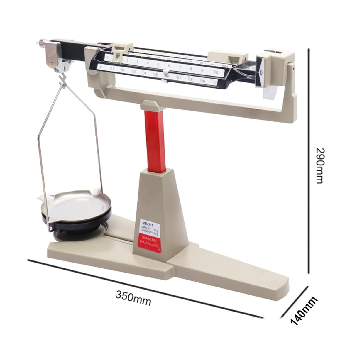 4 Rulers Beam Mechanical Balance Scale, Laboratory Mechanical Scale with Scale, Scale Pan Size: 150mm&Weighing Range: 0.01g-311g&Reading Accuracy: 0.01g, Forteaching Kitchen Cooking ?
