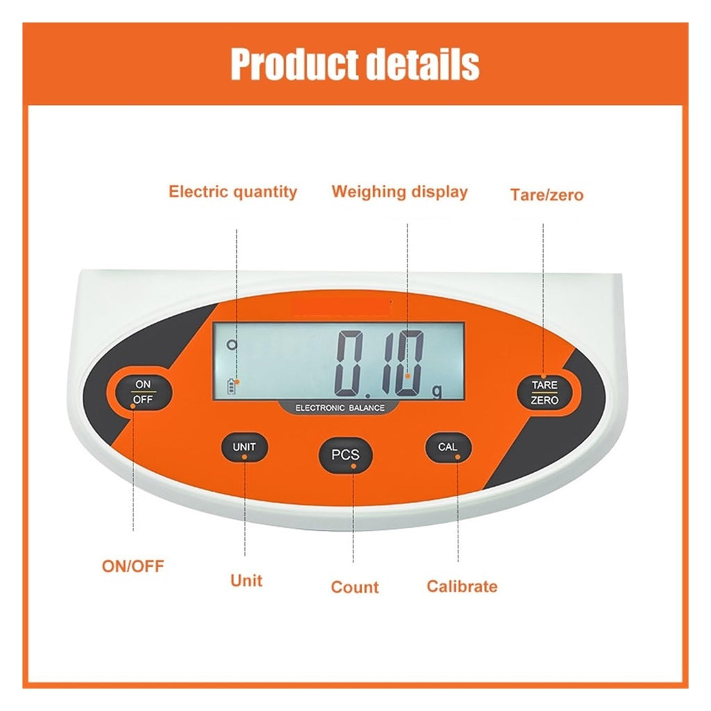 0.01G Precision Digital Electronic Balance Portable Mini Lab Jewelry Gold Weighing Scale Analytical Wide Applications,One Color-600g 0.01g