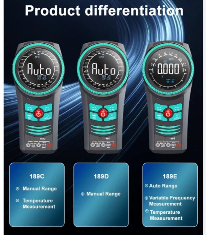 189C Portable RotaryDial Digital Multimeter VoltageCurrent Tester NCVDiode CapacitanceResistance Meter
