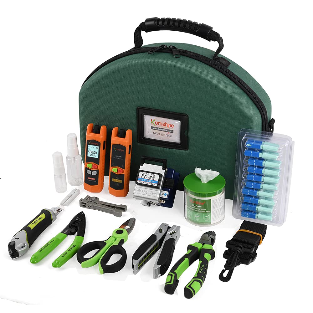 KFH Series FTTH Toolkit KFH-63D with Fiber Optic Power Meter, Fiber Visual Fault Locator, All Kinds of Fiber Strippers, SC/PC Quick Connector