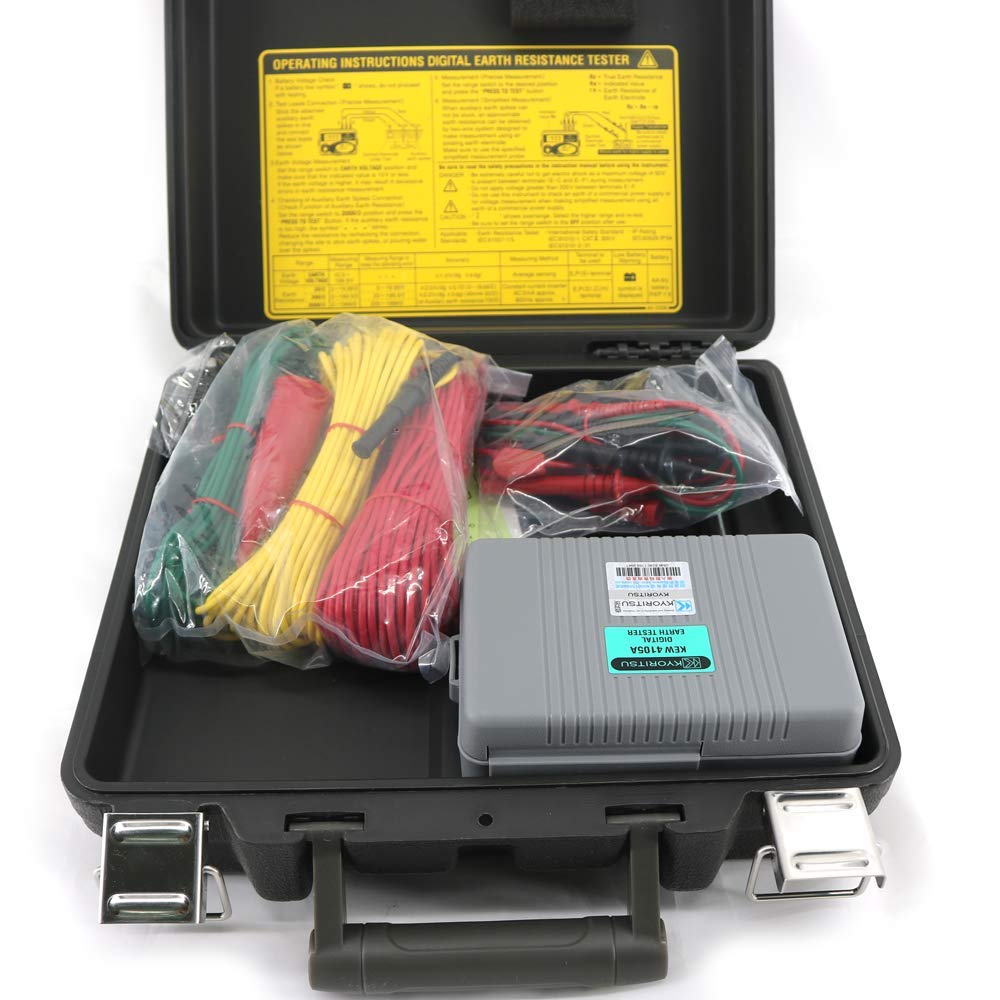 KYORITSU 4105A Digital Earth Resistance Tester KYORITSU KEW 4105A Digital Earth Tester Multimeter Resistance Meter with Hard Case