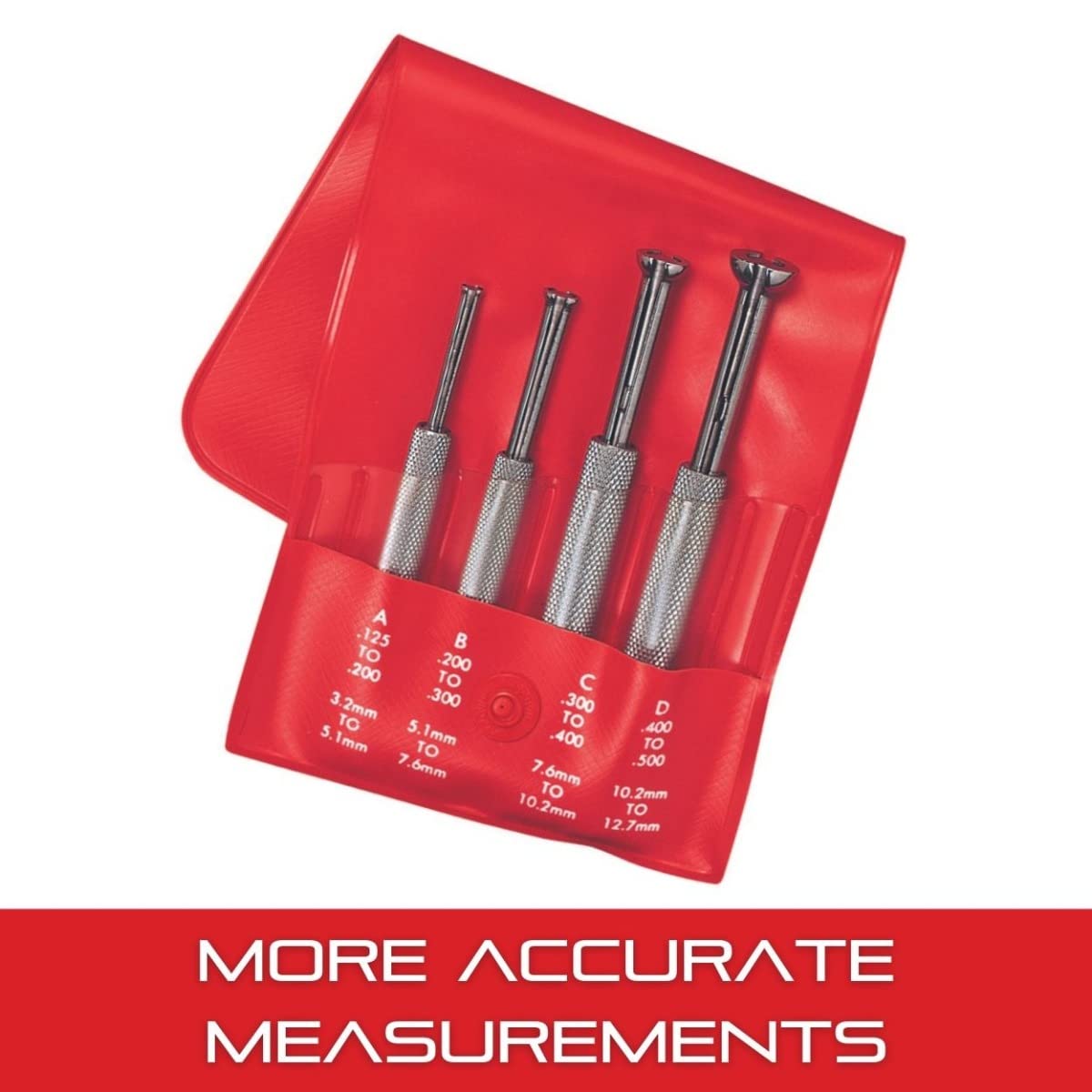 Starrett Small Hole Gage Set, .125-.500" Range, 2-13/16-3-1/2" L, 4-Pack
