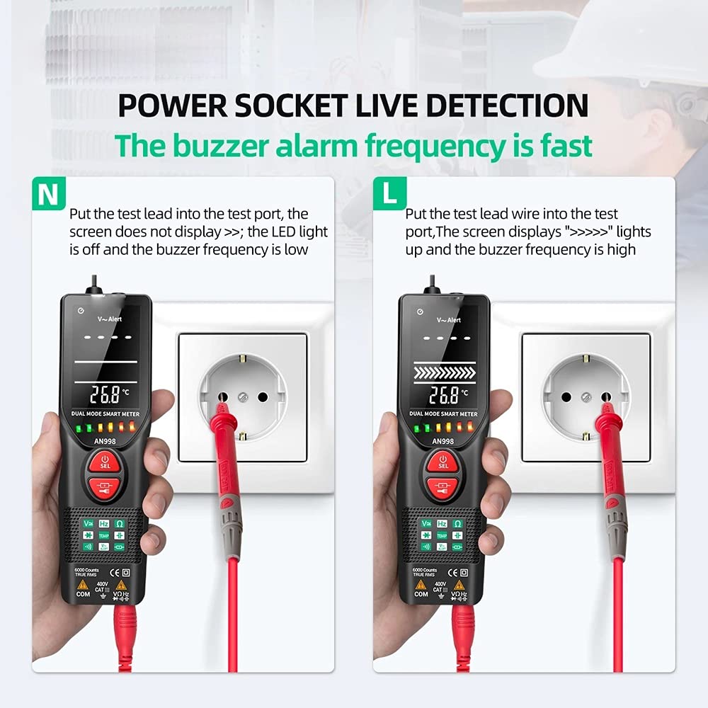 Intelligent Digital Multimeter Non-Contact NCV Tester AC/DC Capacitance Diode Continuity Resistance