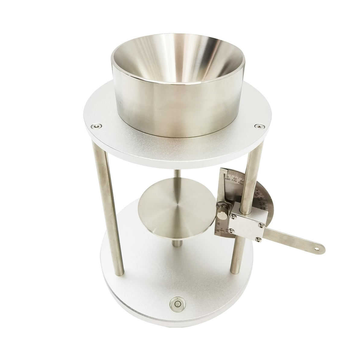 Powder Repose Angle Tester Stainless Steel Dust Repose Angle Tester Measuring Cylinder Capacity 100ml Funnel Outlet Diameter 5mm Repose Angle Tester for Powder Particle