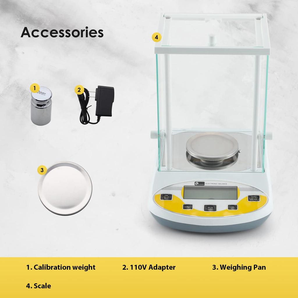 CGOLDENWALL Digital Analytical Balance High Precision Scale Digital Electronic Balance Scale for Laboratory Pharmacy (500g 1mg)