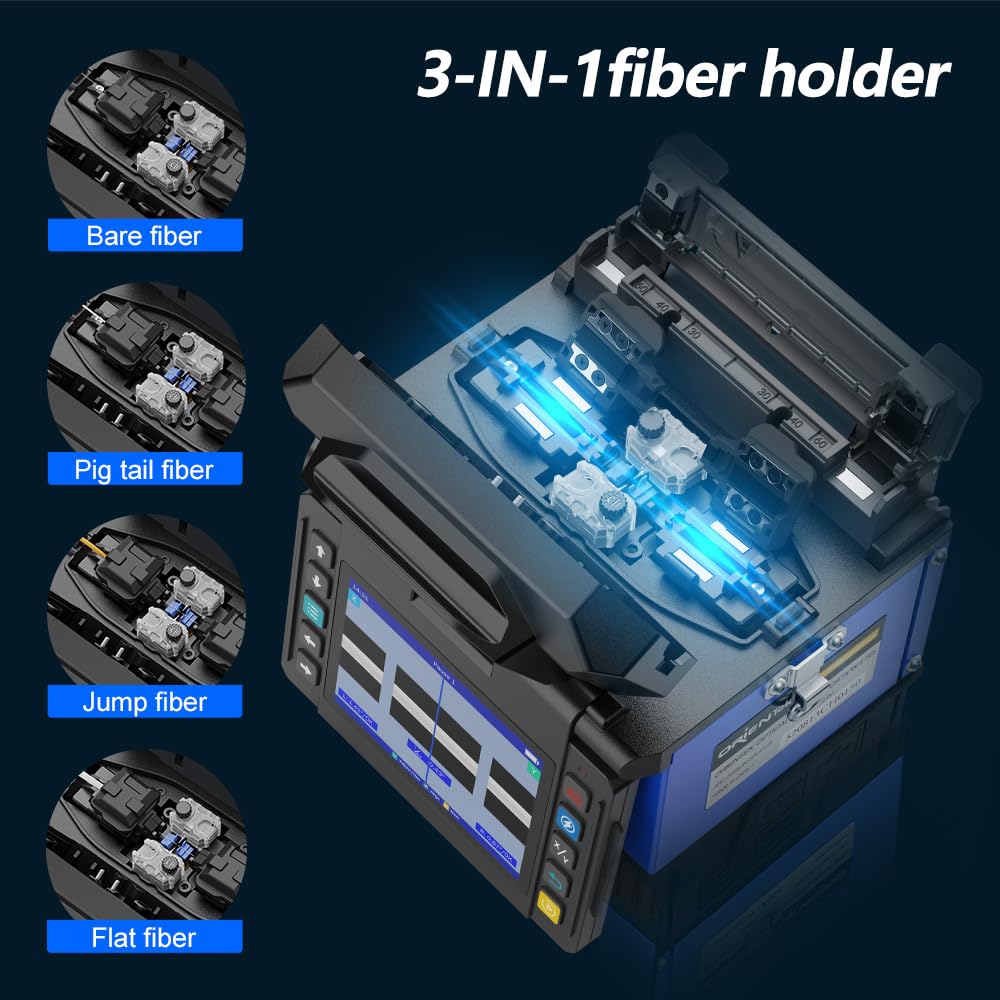 T49 FTTx Mini Fusion Splicer Active Clad-Alignment 3.5 inch Display 8S Fast Splicing Fast-Heating 18s