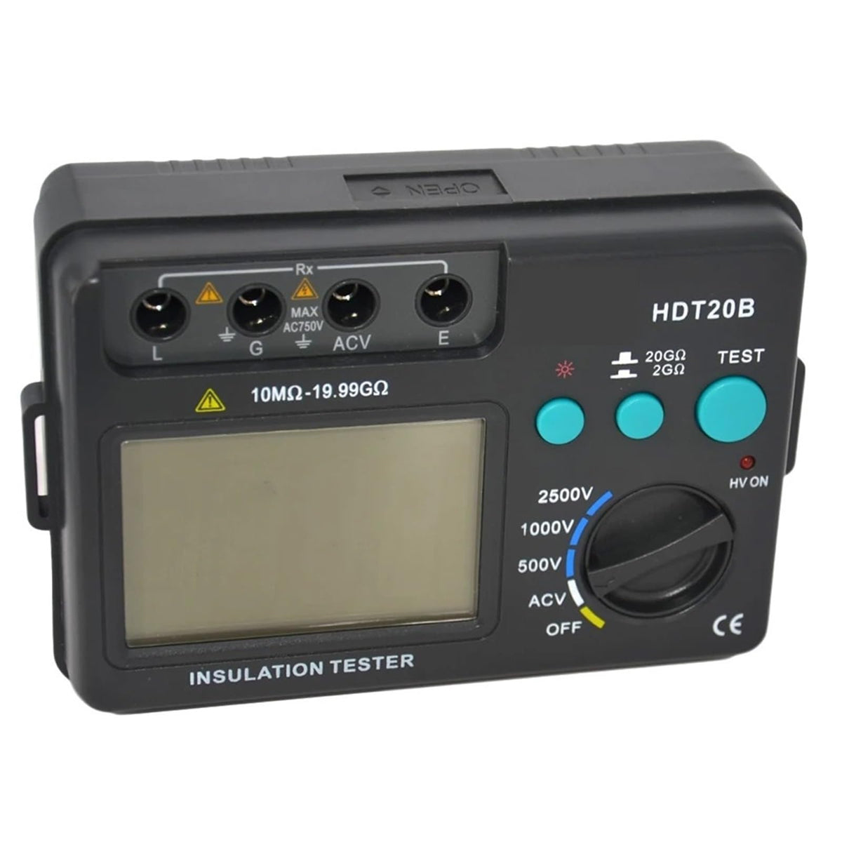 Resistance Tester, Professional HD HDT20B Insulation Resistance Tester Meter Megohmmeter Voltmeter 2500V W/LCD Backlight