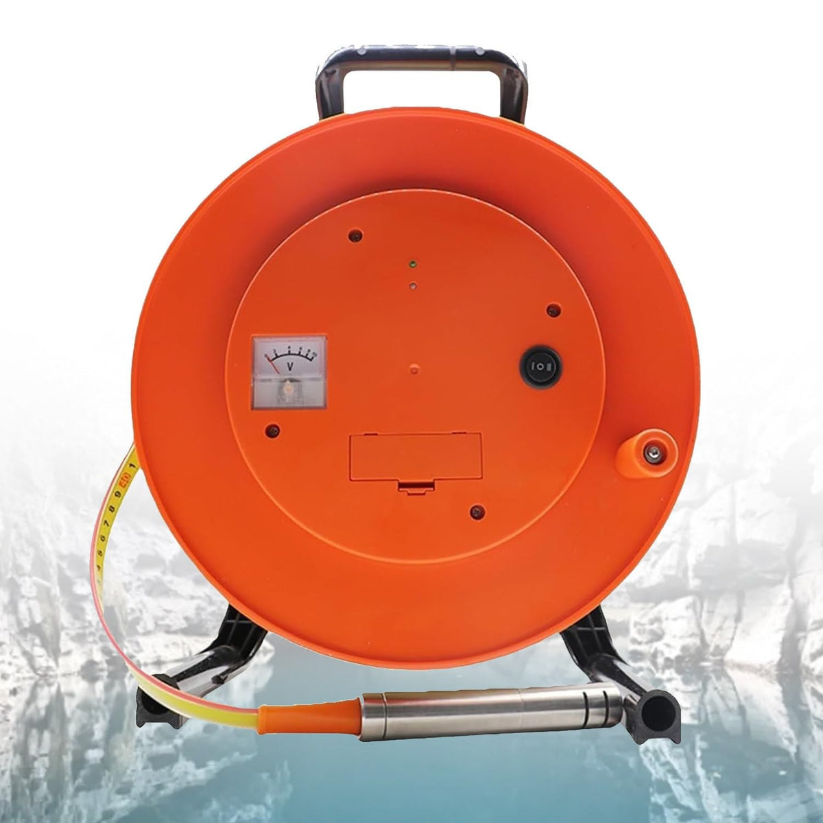 Stainless Steel Water Level Measuring Instrument - 50m Well Depth Gauge with Peak Display, Ideal for Boreholes, Wells, and Pipes - Accurate Groundwater Level Measurement