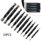Thread Plug Gauge 10Pcs High Accuracy Double End Through Stop Measurement Hand Tool for Hardware Tool Thread Diameter Measurement Thread Detection Tool