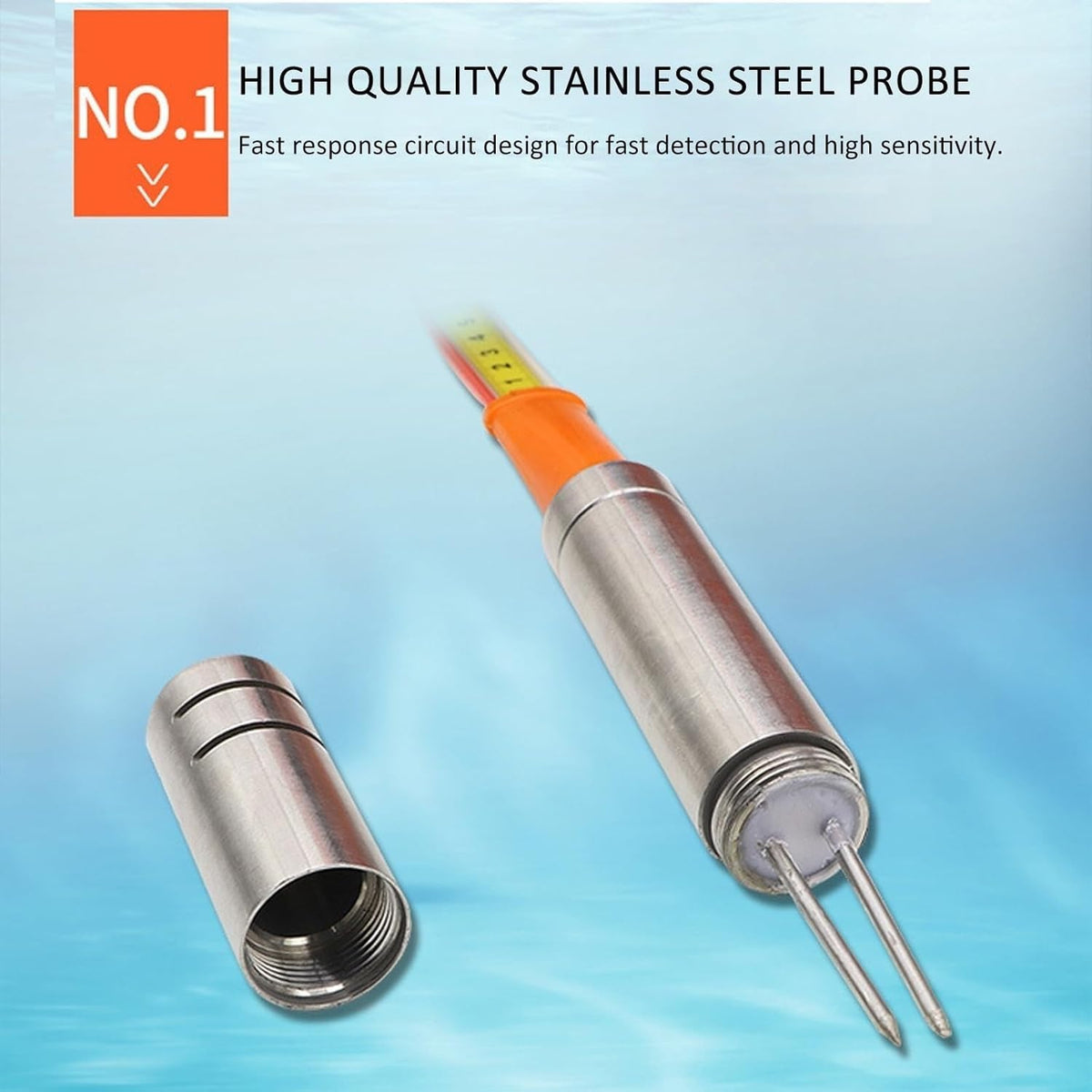 Water Level Meter with Probe and Steel Tape for Groundwater Depth Measurement, Peak Display and Indicator Light for Accurate Readings