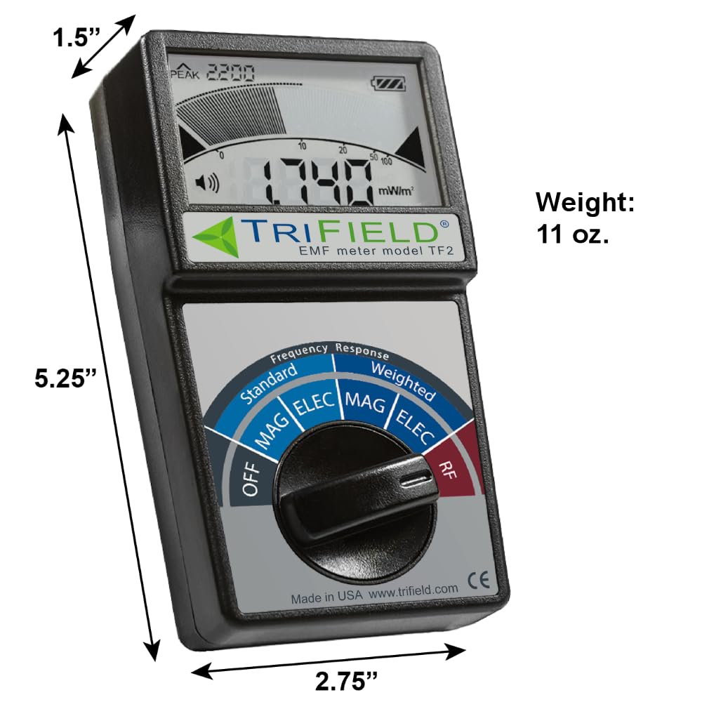 TF2 EMF Pollution Meter – 3-in-1 Magnetic, Electric & RF Field Detection