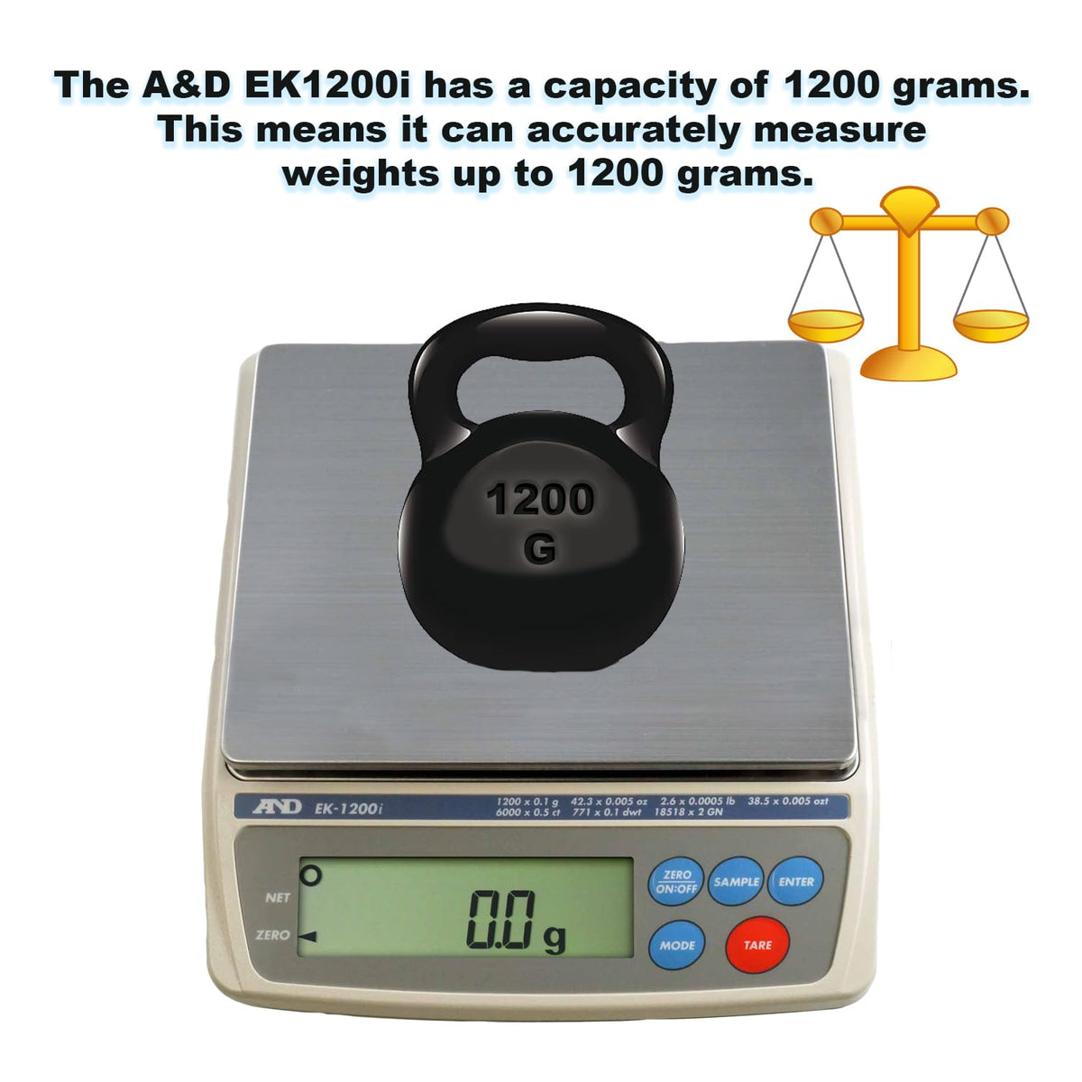 A&D EK1200i Legal for Trade Gold Scale - Certified Precision for Professional Jewelry Weighing