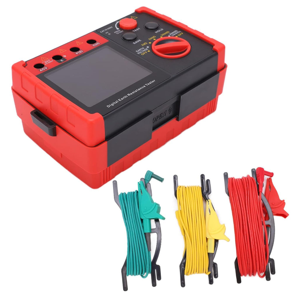 Professional Digital Earth Resistance Tester GT5105A 2000Ω Ohm Meter with Ground Resistance Measurement for Power Facility Wiring and Electrical Equipment