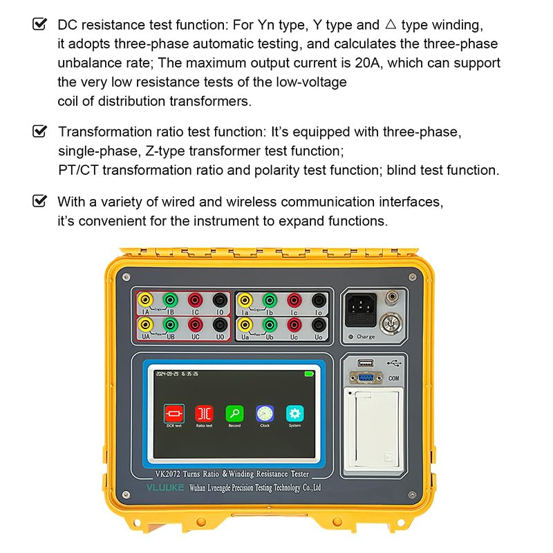 Tester Turns Ratio and Transformer Winding Resistance Tester TTR Winding Meter 2 in 1