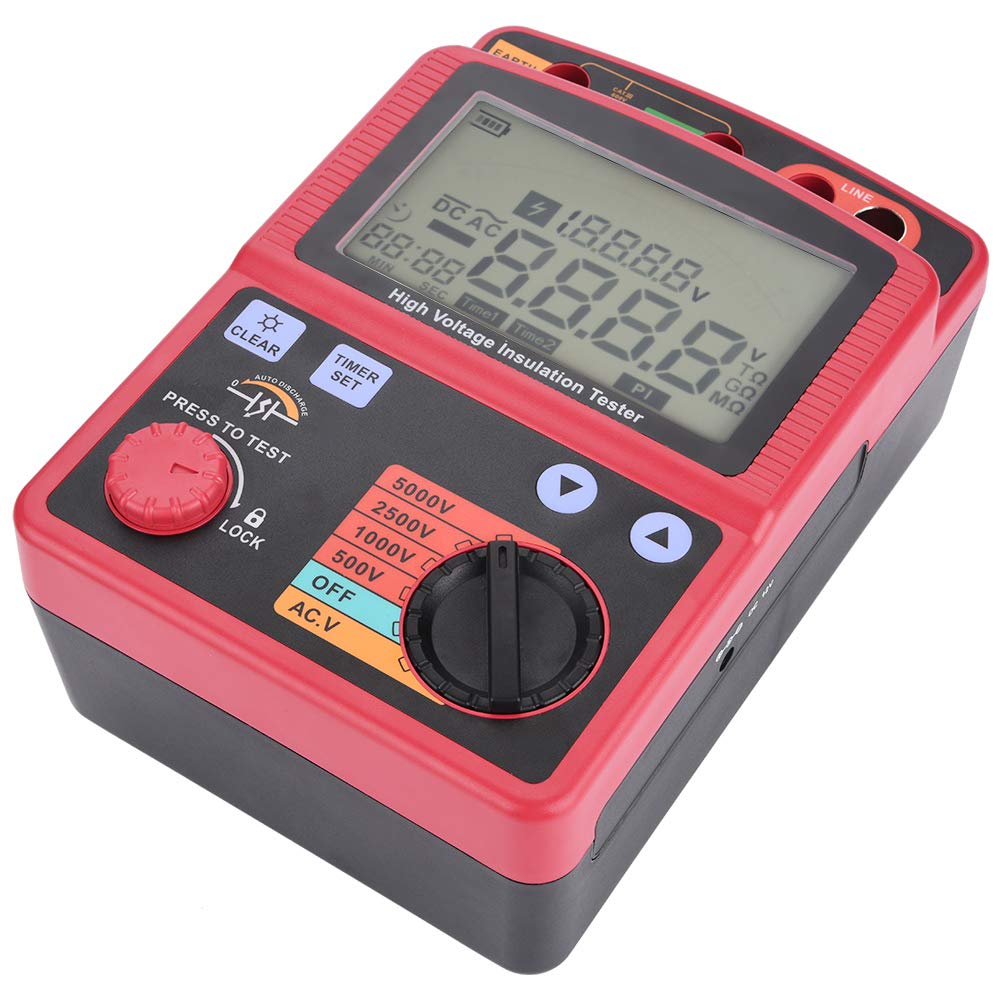 5KV Insulation Tester, Digital Insulation Resist Multimeter Tester, High Accurate Insulation Resist Tester for Motor Cables Switches