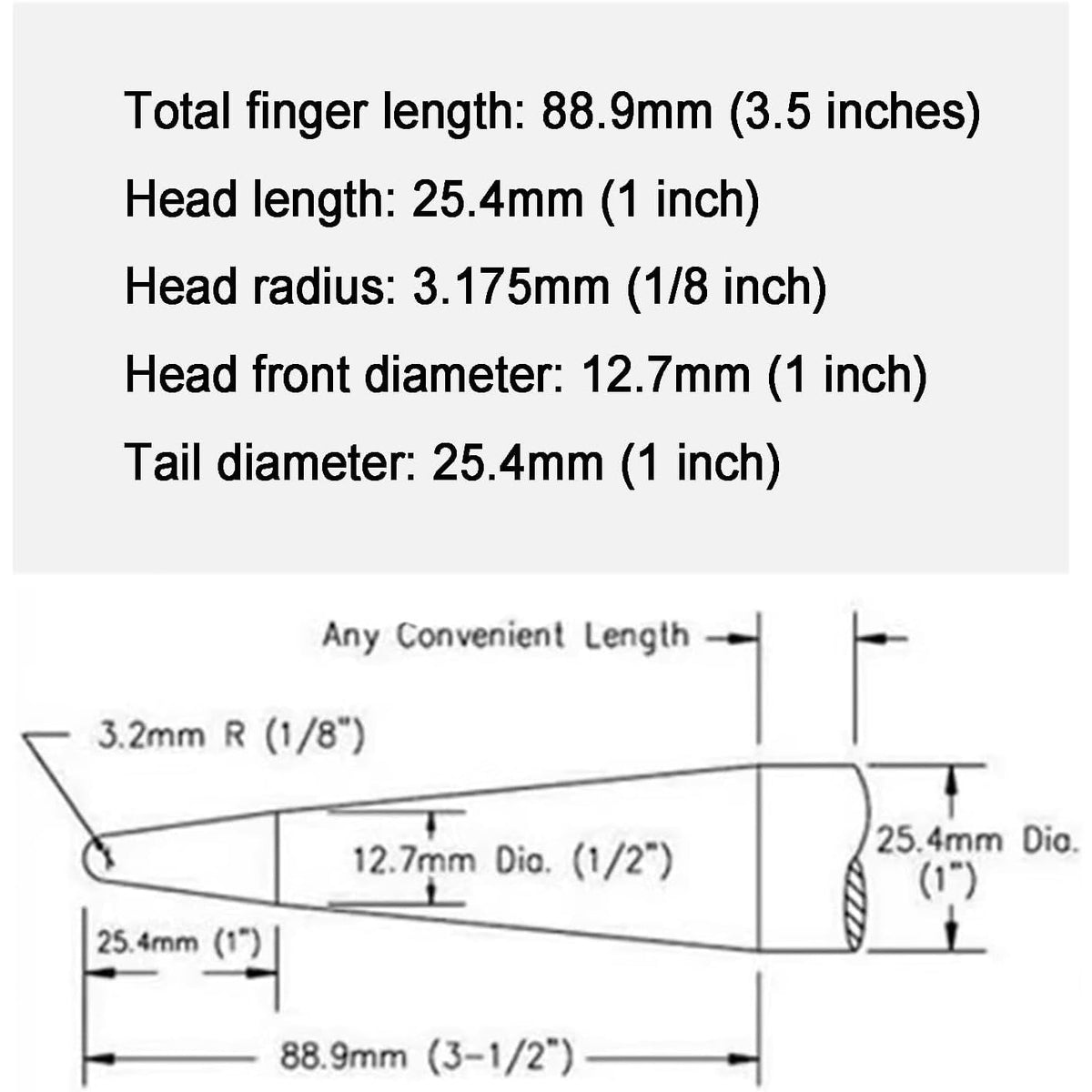 UL Test Finger, Unjointed Test Probe, Electrical Safety Test Probe, with Polyethylene Handle, Electric Shock Protection, for Electrical, Industrial, Scientific