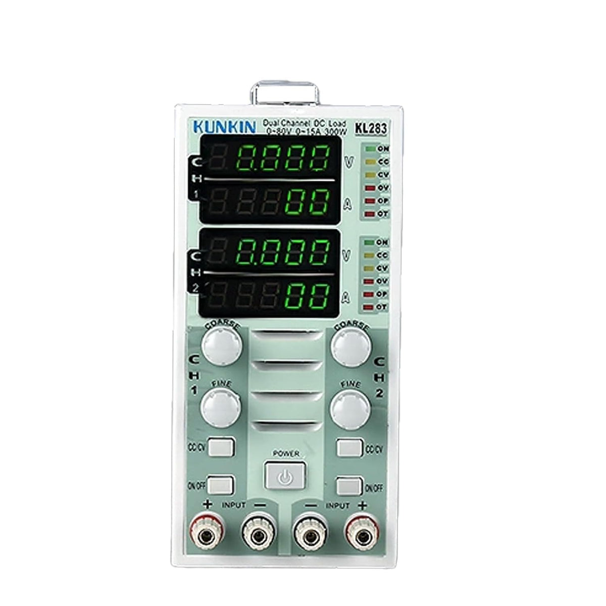 KL283 DC Electronic Load, Dual Channel, 80V/15A, 150W per Channel, CC/CV Power Supply and Battery Tester