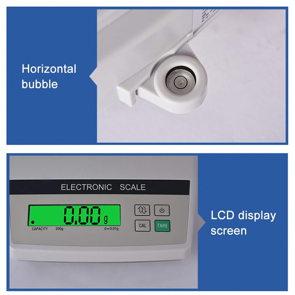 Digital Precision Scale Weighing Analytical Balance Precise Electronic High Accuracy LCD Display for Lab Jewelry Business (1000g/0.01g)