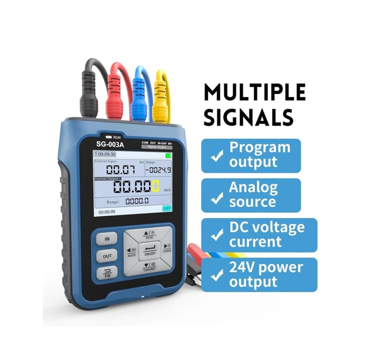 SG-003A Handheld Multifunction Signal Generator, 0-24V 4-20mA Voltage Current Analog Simulator, Professional Process Calibrator for PLC Debugging and Instrument Testing