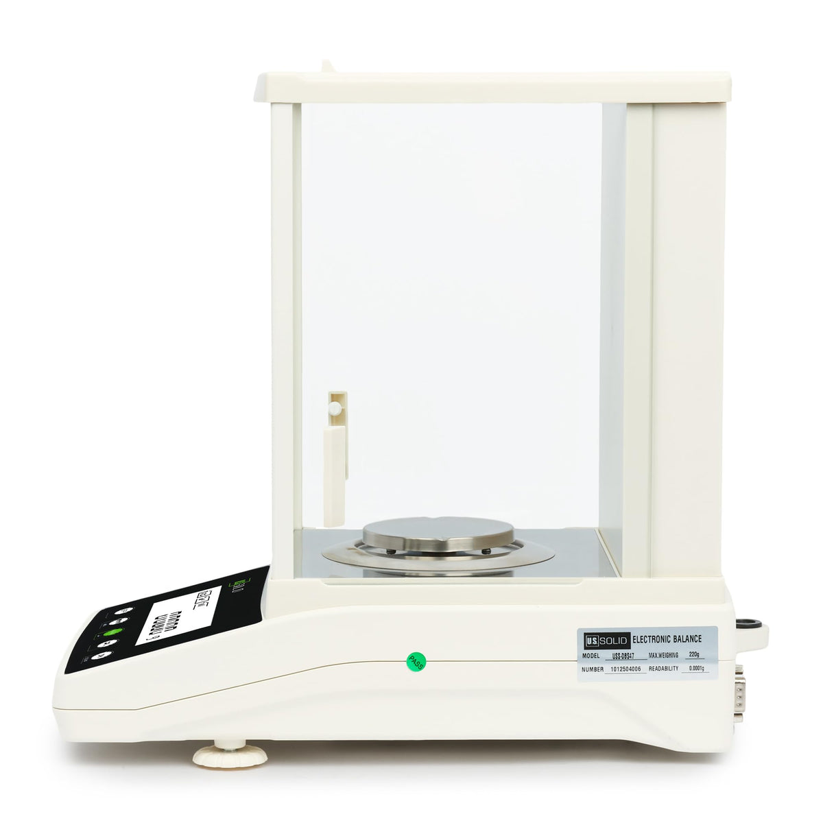 U.S. Solid 0.1mg Analytical Balance, 220g x 0.0001g, Lab Electronic Scale with Automatic Internal Calibration, Electromagnetic Transducer, RS232, Overload Protection, Piece Counting, 4 Weighing Units