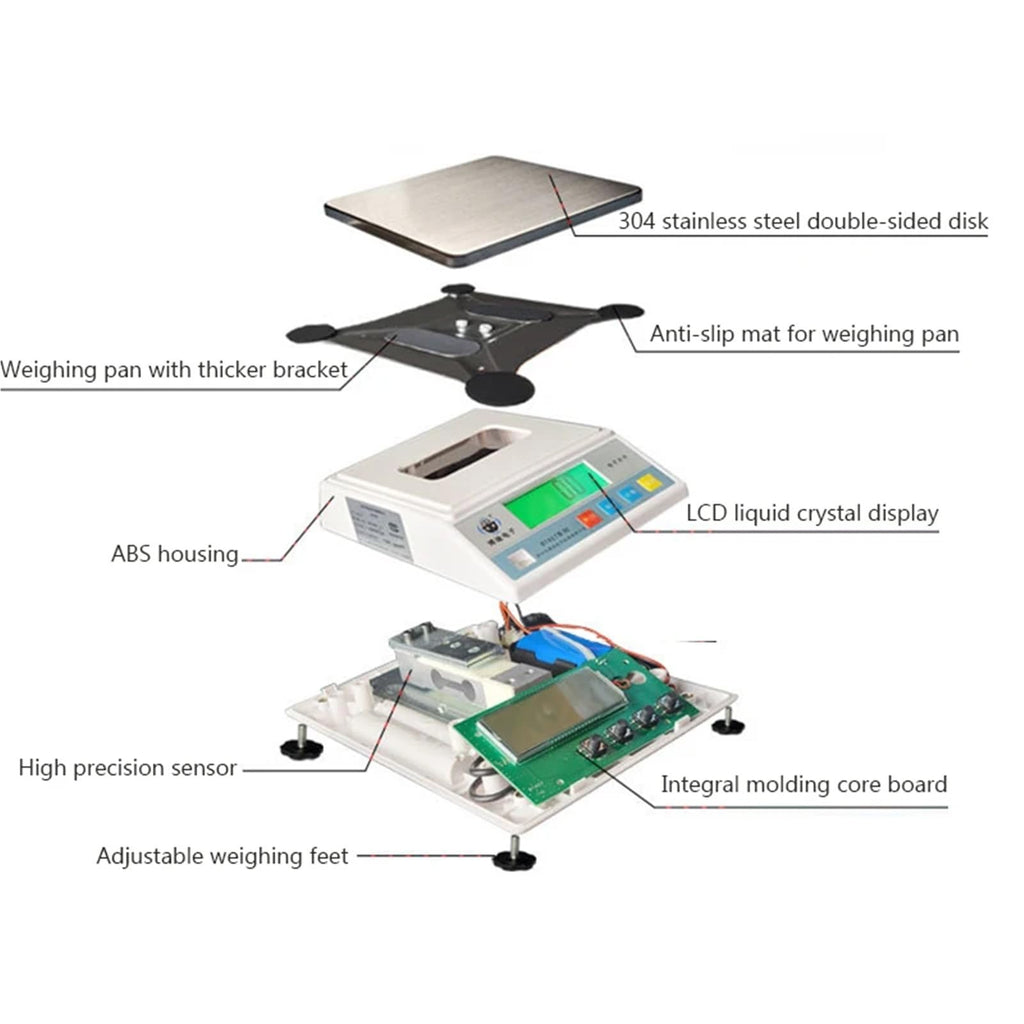 3kg/5kg/6kg/7.5kg/10kg x 0.1g Digital Precision Scale - Industrial Laboratory Counting Table Top Weighing Balance(7.5kg x 0.1g)