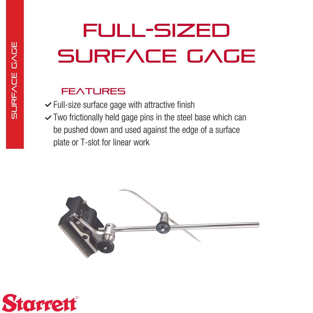 Starrett Full-Sized Surface Gage, 9" Spindle Length