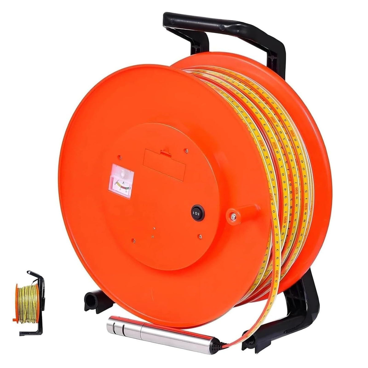 10m Water Level Meter, No Display Device Well Water Level Indicator WaterLevel Measurement with Fixed Probe and Steel Tapefor Wells, Boreholes