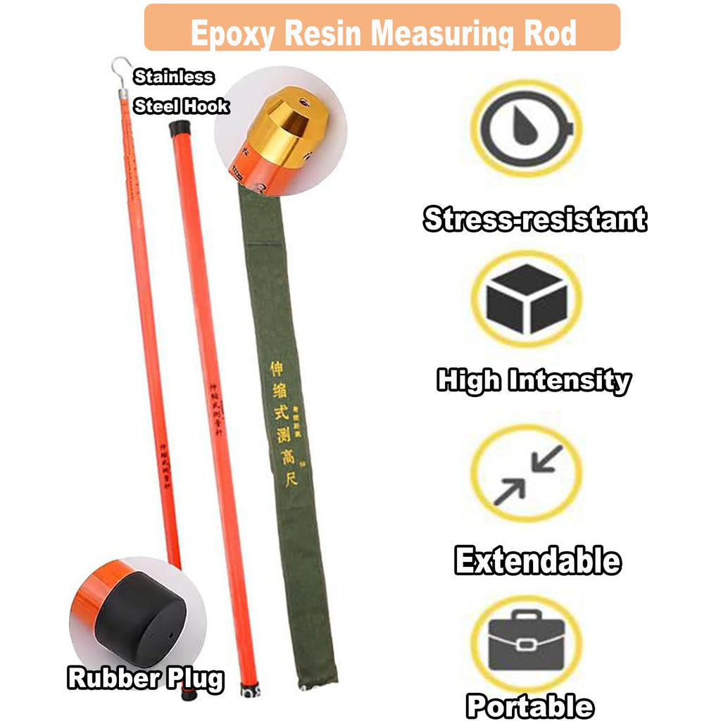 Retractable High-Voltage Height Measuring Pole,Lineman Epoxy Resin Telescoping Height Measuring Stick,20ft 30ft 40ft 50ft 60ft Electrical Safety Tool for Trees,Power Lines,Ceilings Construction