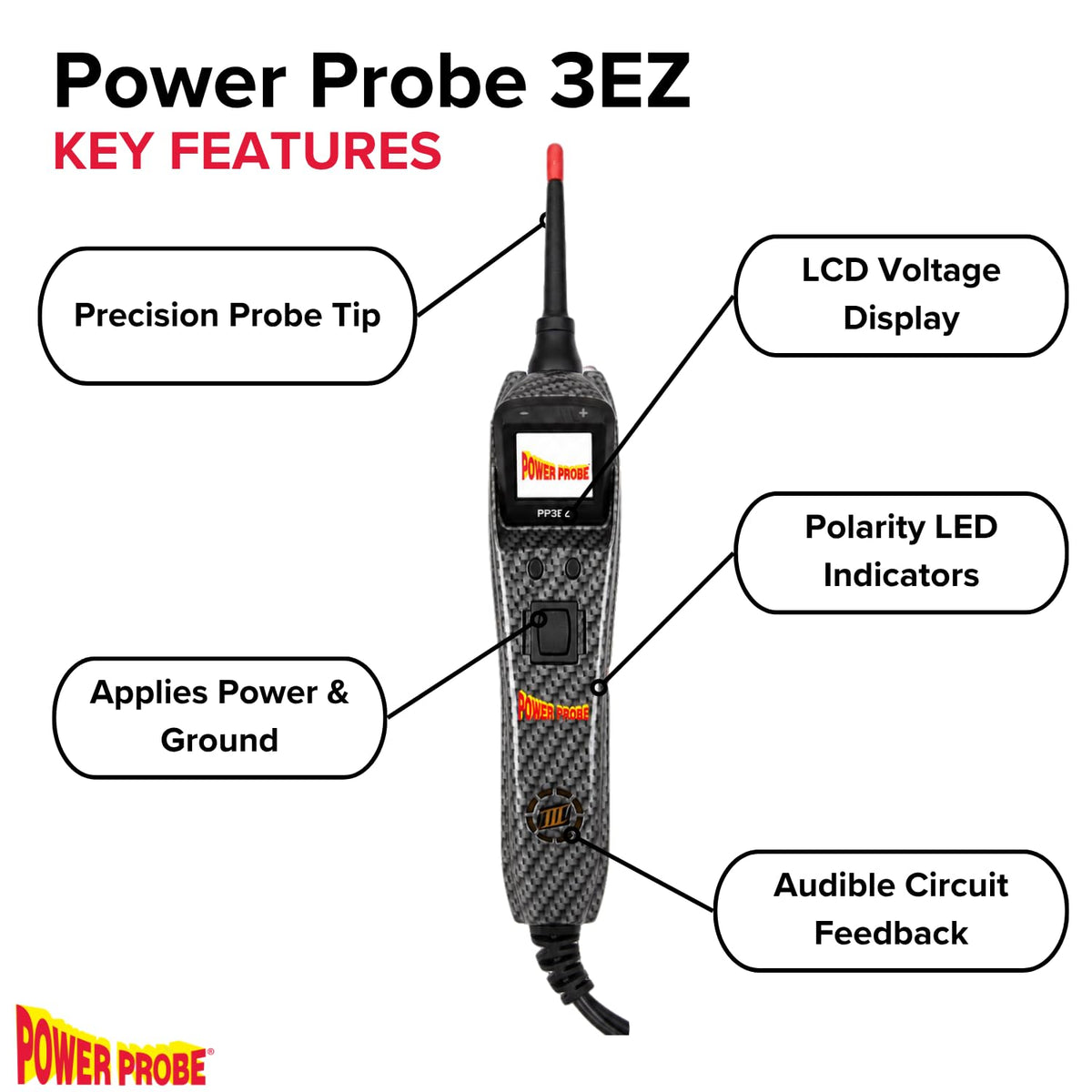 Power Probe 3EZ Circuit Tester with Diagnostic Mode (PP3EZCARBCS)