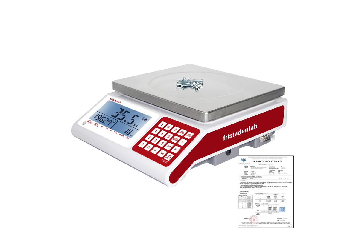 Counting Scale for Small Parts | 30 kg x 0.5 g | USA Company | Units: g, lbs, oz, kg | Calibration Certificate