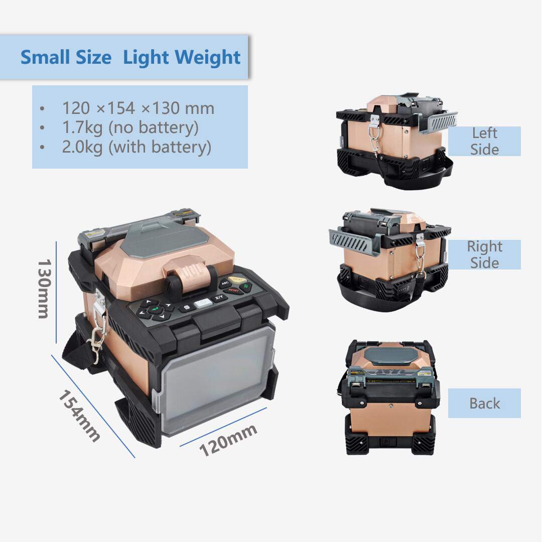 Fiber Optic Fusion Splicer 4.3" Touch Screen, 6800mAh All-Day Battery 220 Cycles, Dual-Direction 7s Splice, SM/MM/DS Fiber Splicing Machine Kit for FTTH Field Engineers