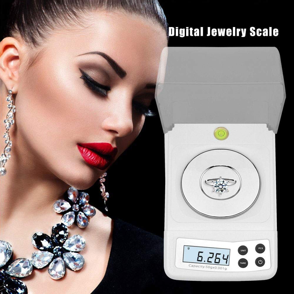 50g/0.001g Jewelry Scale High Precision Mini Electronic Scale for Gold Carat Diamond Weighing Laboratory Balance.